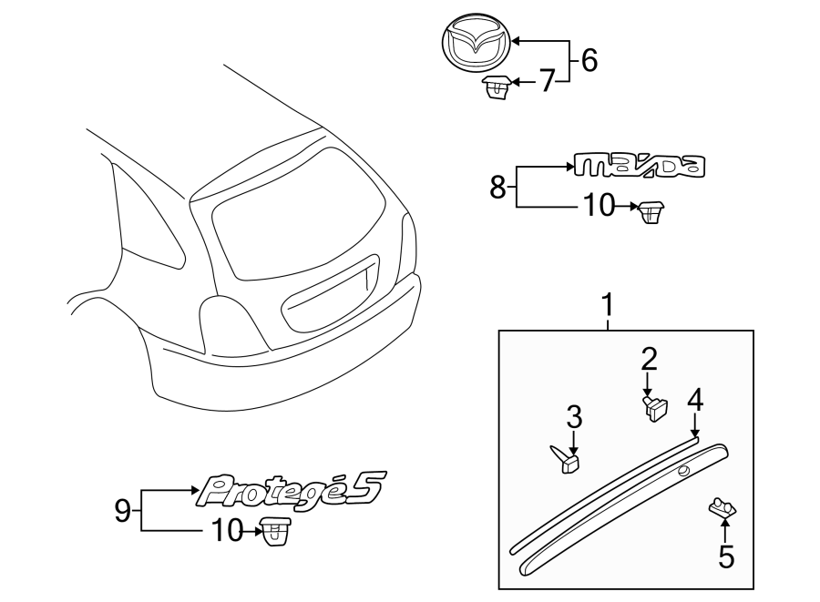 Diagram LIFT GATE. EXTERIOR TRIM. for your 2016 Mazda MX-5 Miata   