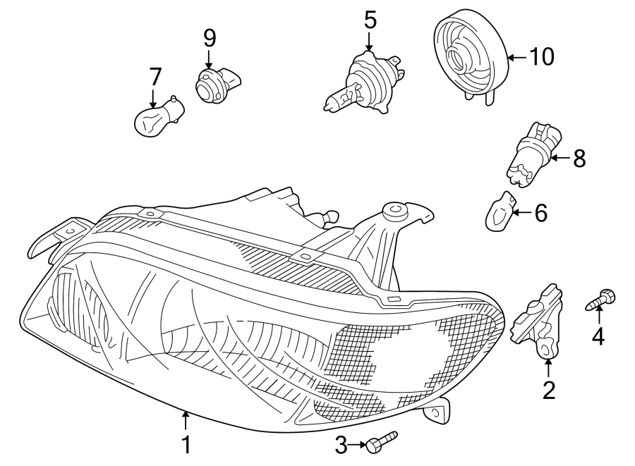 Diagram FRONT LAMPS. HEADLAMP COMPONENTS. for your 2019 Mazda MX-5 Miata 2.0L SKYACTIV A/T Grand Touring Convertible 