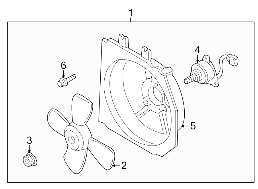 Diagram COOLING FAN. for your 1999 Mazda 626   