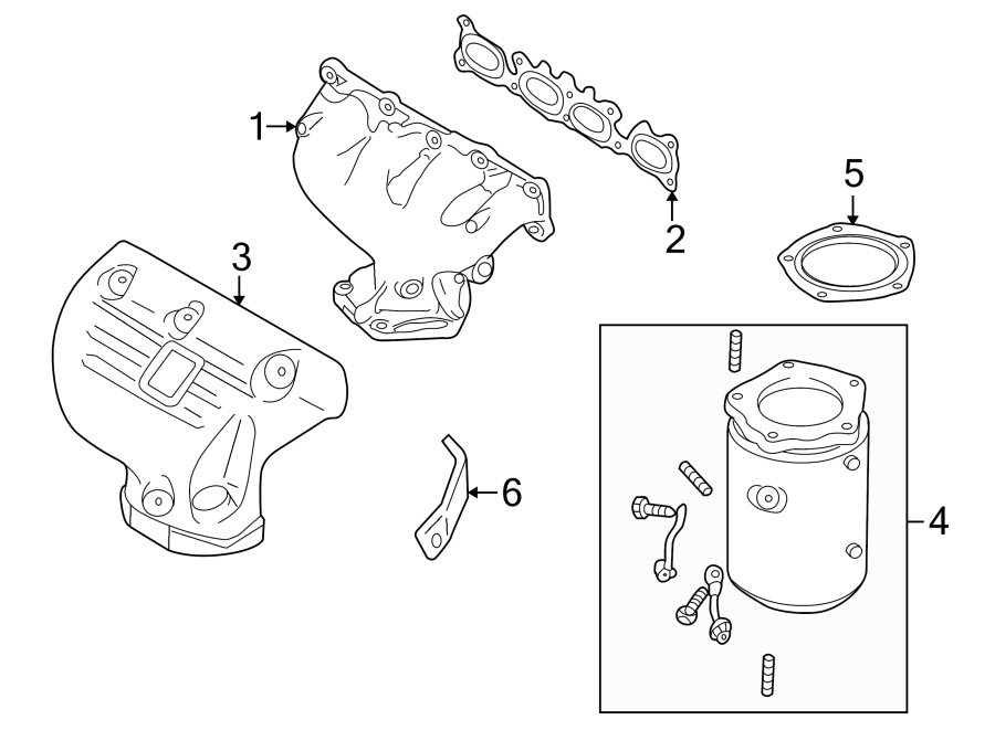 Diagram EXHAUST SYSTEM. MANIFOLD. for your 1993 Mazda Navajo   