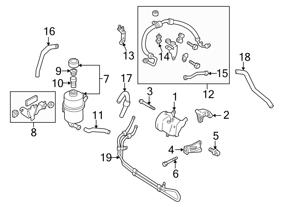 Diagram STEERING GEAR & LINKAGE. PUMP & HOSES. for your 2020 Mazda CX-5 2.5L SKYACTIV A/T AWD Touring Sport Utility 