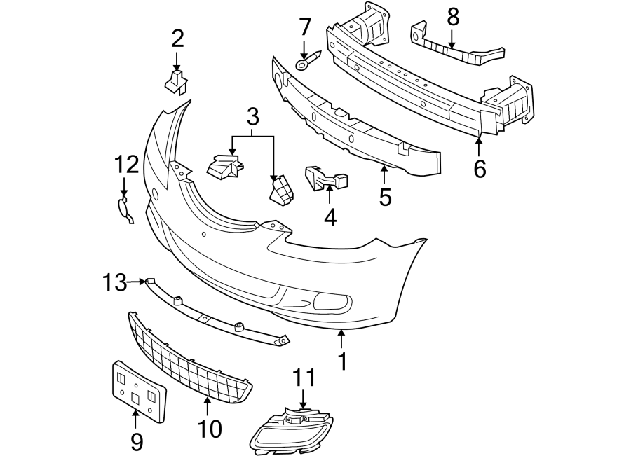 Diagram FRONT BUMPER. BUMPER & COMPONENTS. for your 2013 Mazda MX-5 Miata   