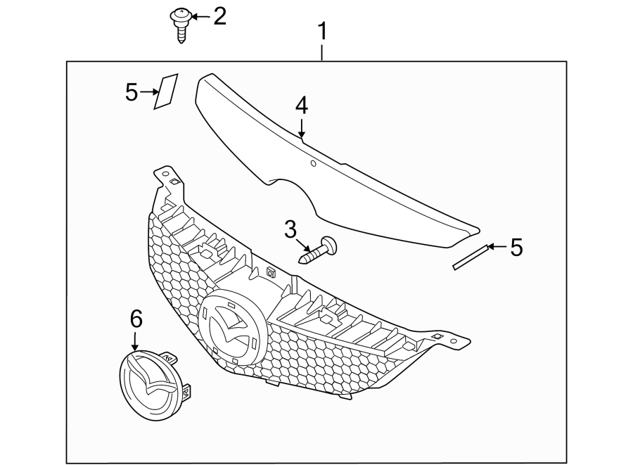 Diagram GRILLE & COMPONENTS. for your 2014 Mazda MX-5 Miata  Club Convertible 