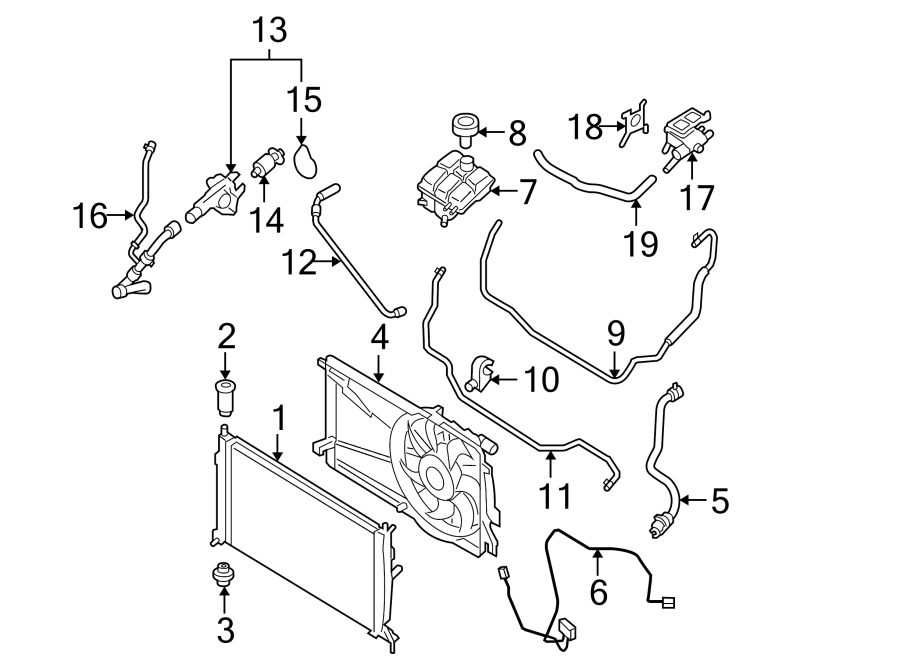 Diagram RADIATOR & COMPONENTS. for your 2009 Mazda MX-5 Miata   