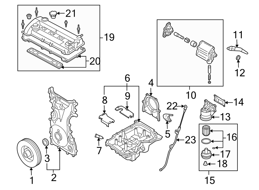 Diagram ENGINE / TRANSAXLE. ENGINE PARTS. for your 2010 Mazda CX-7   