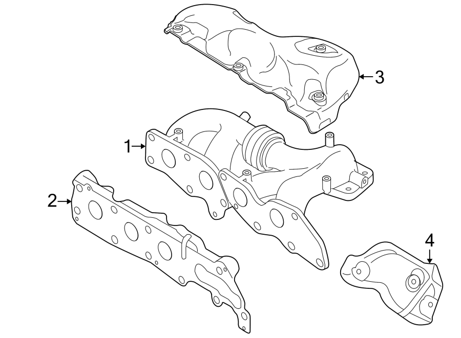 Diagram EXHAUST SYSTEM. MANIFOLD. for your 2000 Mazda 626   