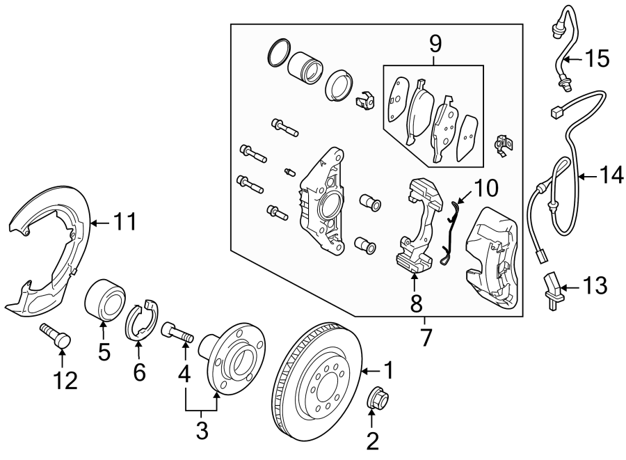 Diagram FRONT SUSPENSION. BRAKE COMPONENTS. for your 2021 Mazda CX-5  Signature Sport Utility 