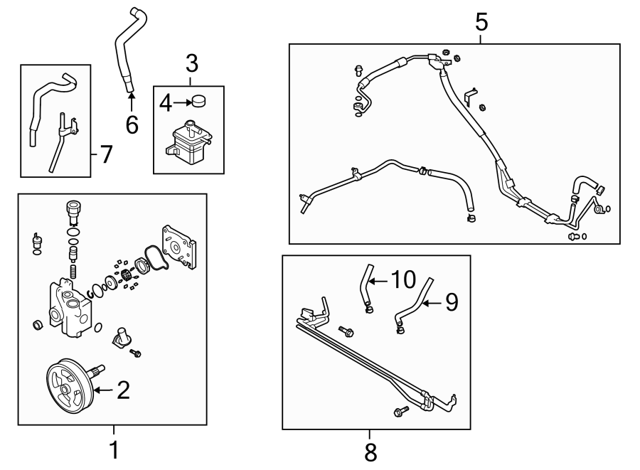 Diagram STEERING GEAR & LINKAGE. PUMP & HOSES. for your 2020 Mazda CX-5 2.5L SKYACTIV A/T AWD Touring Sport Utility 