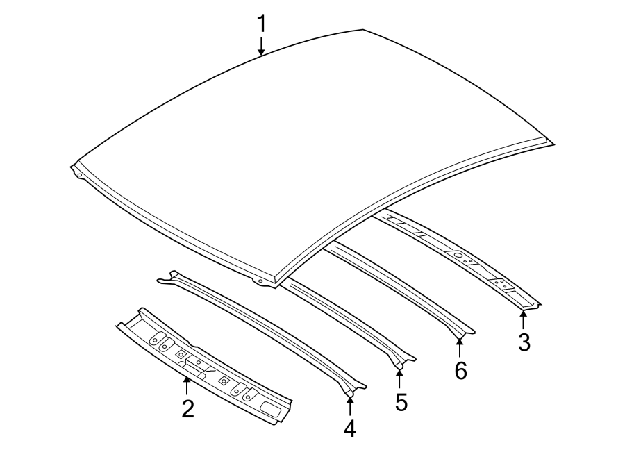 Diagram ROOF & COMPONENTS. for your 2009 Mazda 3   