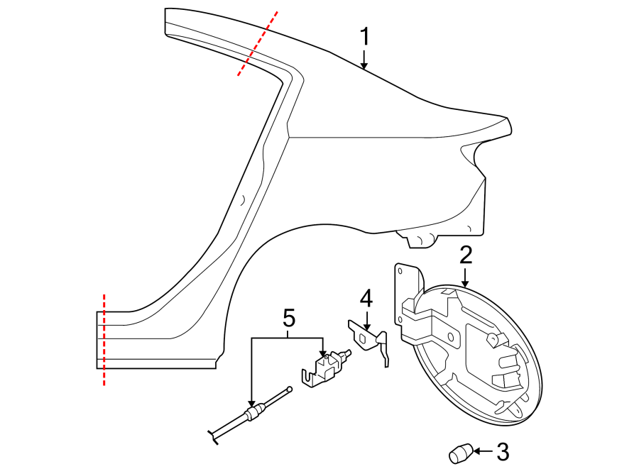 Diagram QUARTER PANEL & COMPONENTS. for your Mazda 3  