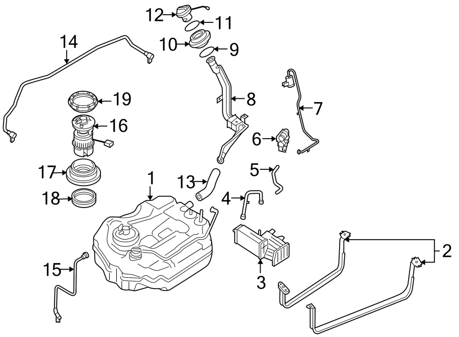 Diagram FUEL SYSTEM COMPONENTS. for your 2018 Mazda CX-5 2.5L SKYACTIV A/T AWD Touring Sport Utility 