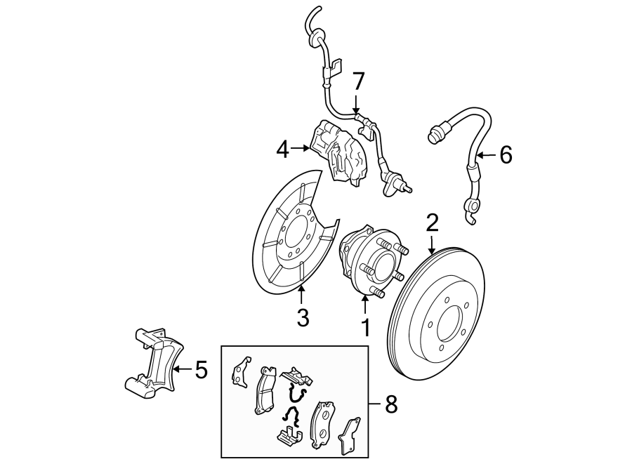 Diagram REAR SUSPENSION. BRAKE COMPONENTS. for your Mazda 3  