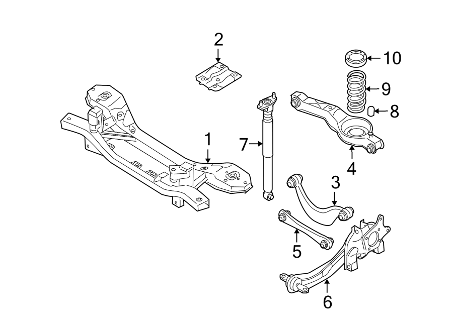 Diagram REAR SUSPENSION. SUSPENSION COMPONENTS. for your Mazda