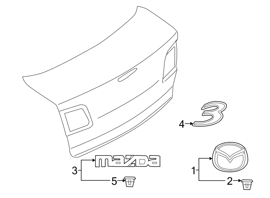 Diagram TRUNK LID. EXTERIOR TRIM. for your 2013 Mazda MX-5 Miata   