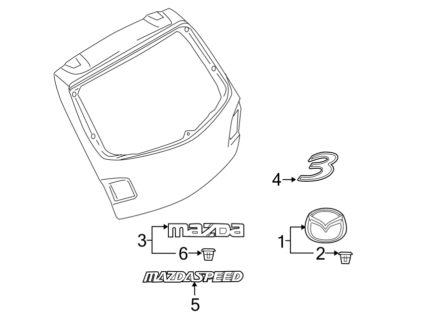 Diagram LIFT GATE. EXTERIOR TRIM. for your 2013 Mazda MX-5 Miata   