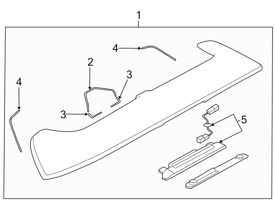 Diagram LIFT GATE. SPOILER. for your Mazda