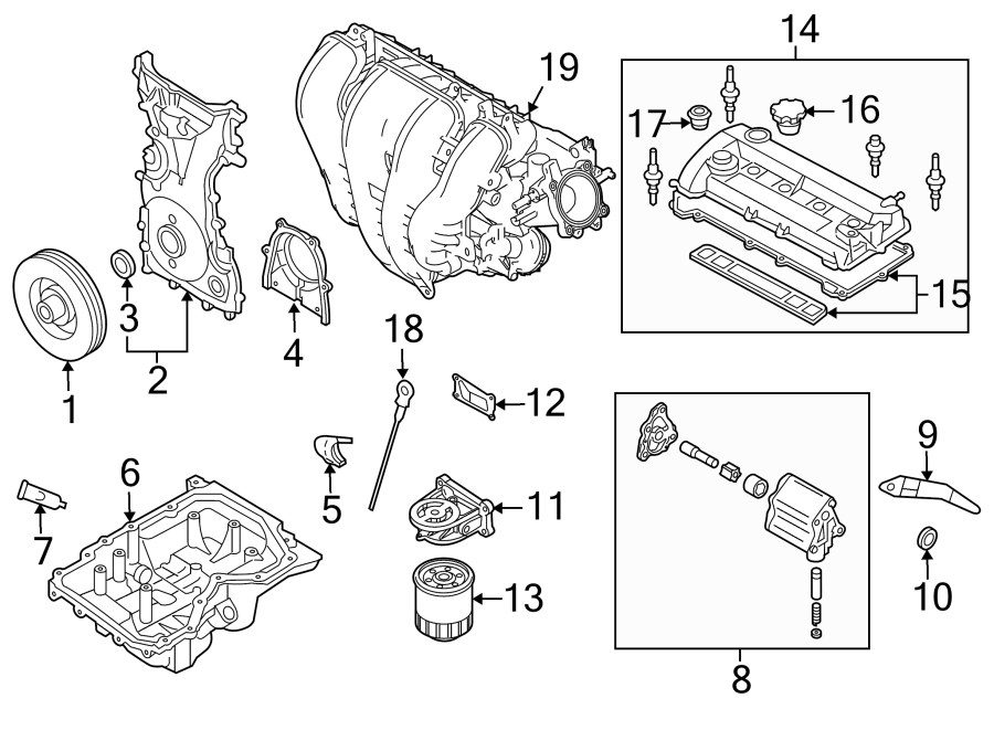 Diagram Engine / transaxle. Engine parts. for your 2009 Mazda CX-7   