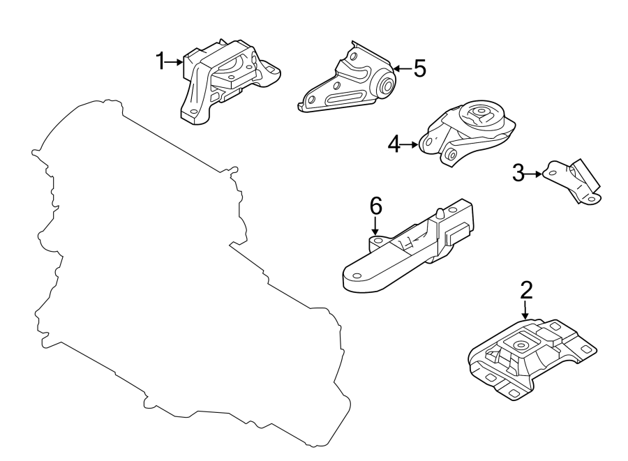 Diagram ENGINE / TRANSAXLE. ENGINE & TRANS MOUNTING. for your Mazda