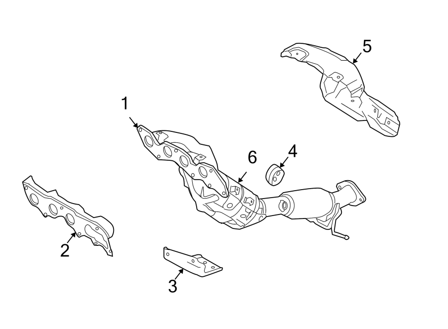 Diagram EXHAUST SYSTEM. MANIFOLD. for your 2000 Mazda 626   