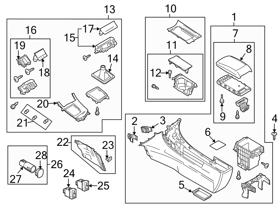 Diagram CENTER CONSOLE. for your 2019 Mazda MX-5 Miata   