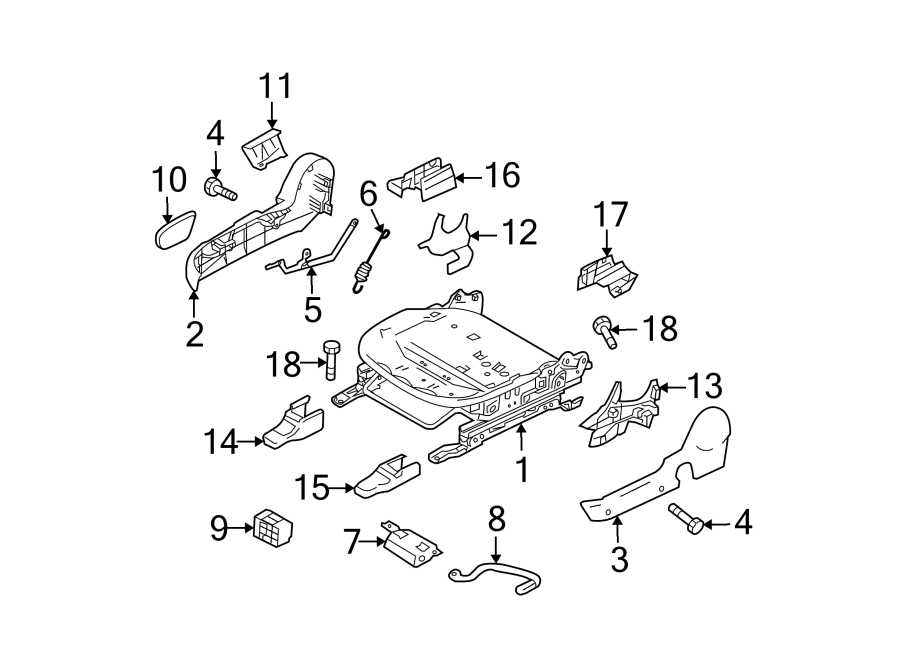 Diagram SEATS & TRACKS. TRACKS & COMPONENTS. for your 1992 Mazda B2600   