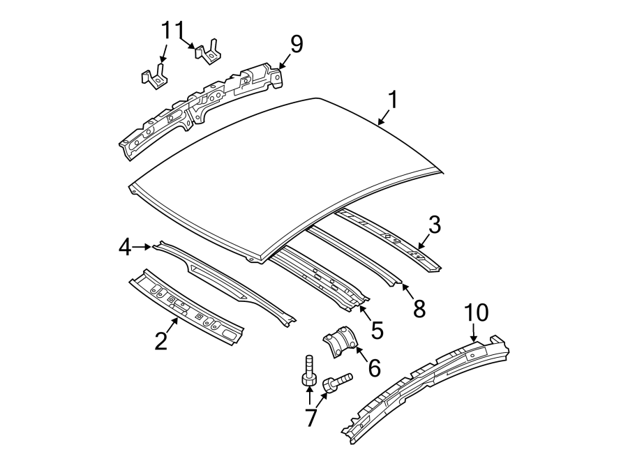Diagram ROOF & COMPONENTS. for your 2012 Mazda 3 2.5L Duratec M/T S Sedan 