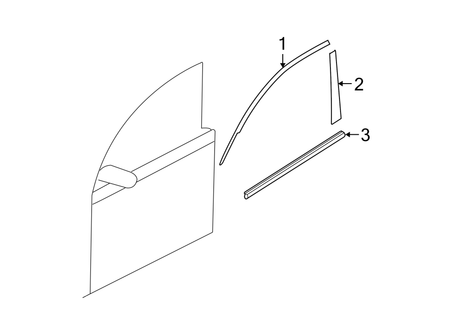 Diagram FRONT DOOR. EXTERIOR TRIM. for your 2008 Mazda Tribute   