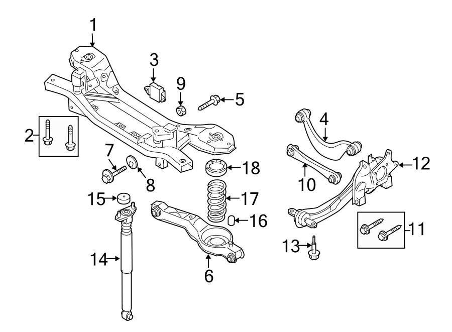 Diagram REAR SUSPENSION. SUSPENSION COMPONENTS. for your Mazda