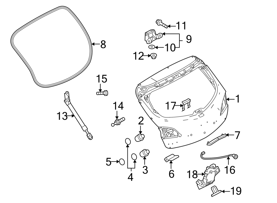 Diagram LIFT GATE. GATE & HARDWARE. for your 2014 Mazda MX-5 Miata   