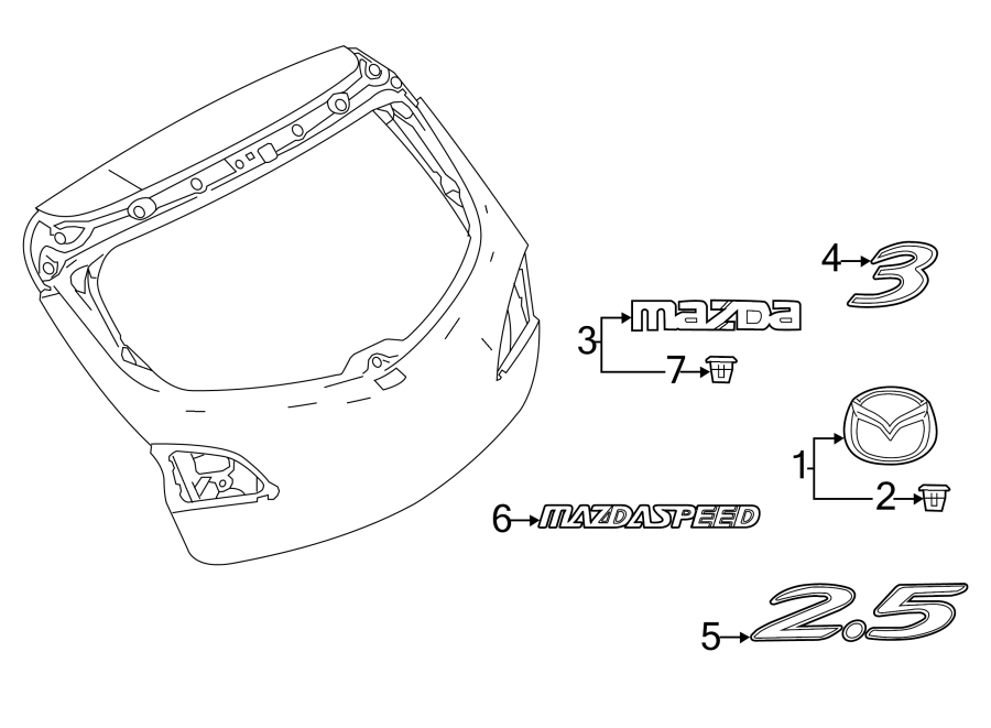 Diagram LIFT GATE. EXTERIOR TRIM. for your 2017 Mazda MX-5 Miata 2.0L SKYACTIV M/T Club Convertible 