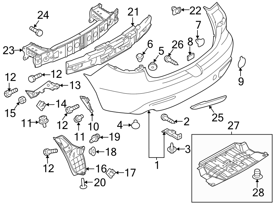 Diagram REAR BUMPER. BUMPER & COMPONENTS. for your 2019 Mazda CX-5 2.5L SKYACTIV A/T FWD Touring Sport Utility 