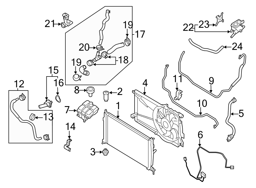 Diagram RADIATOR & COMPONENTS. for your 2015 Mazda MX-5 Miata 2.0L M/T Sport Convertible 