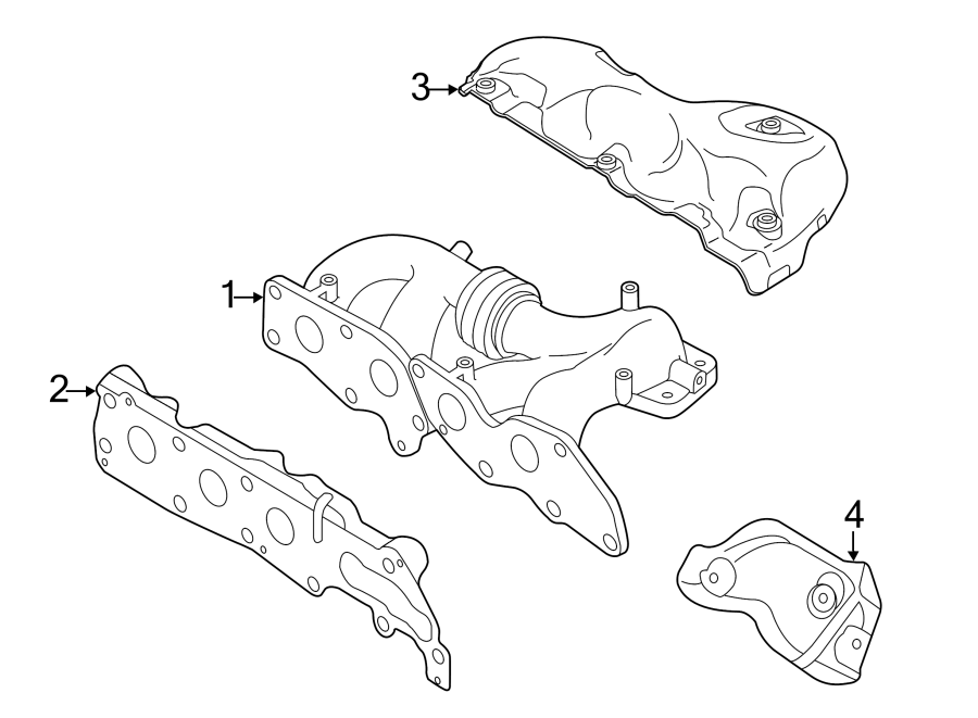 Diagram EXHAUST SYSTEM. MANIFOLD. for your 2000 Mazda 626   