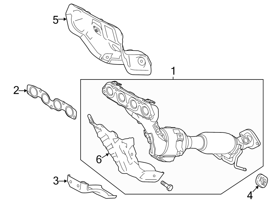 Diagram EXHAUST SYSTEM. MANIFOLD. for your 2000 Mazda Millenia   