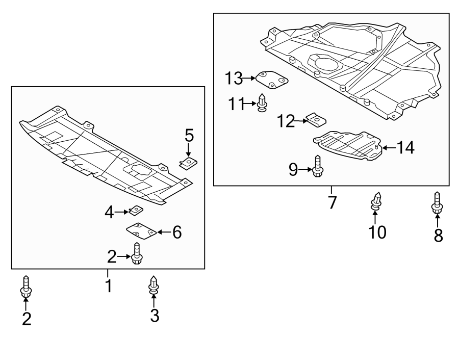 Diagram RADIATOR SUPPORT. SPLASH SHIELDS. for your 2021 Mazda CX-5 2.5L SKYACTIV A/T AWD Carbon Edition Sport Utility 