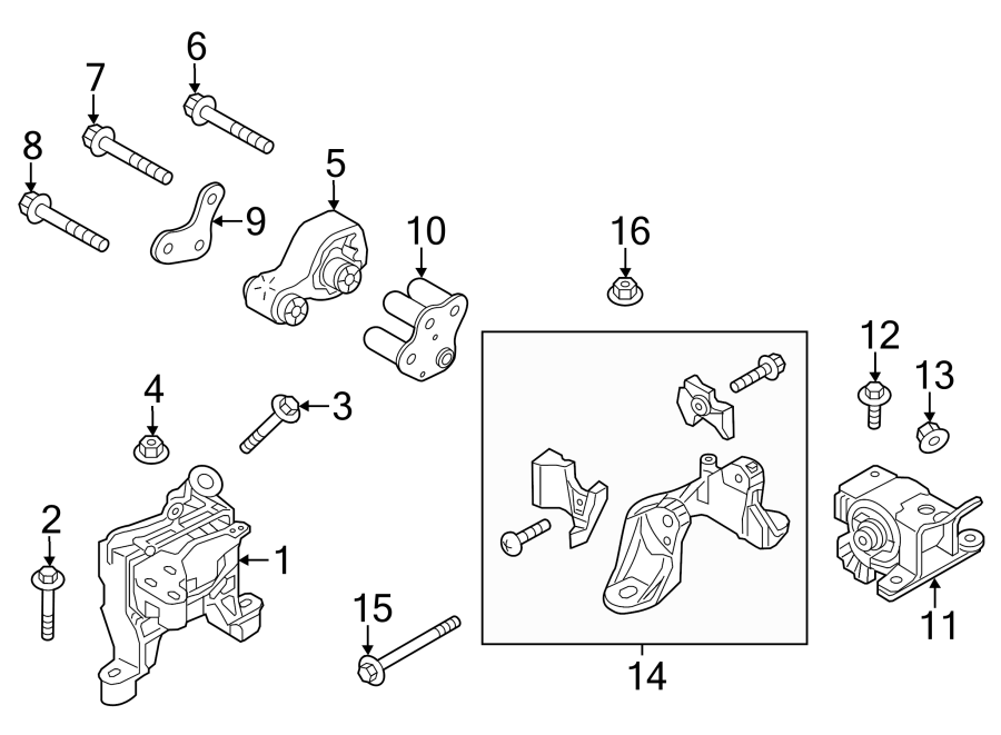 Diagram ENGINE / TRANSAXLE. ENGINE & TRANS MOUNTING. for your 2000 Mazda MIATA   