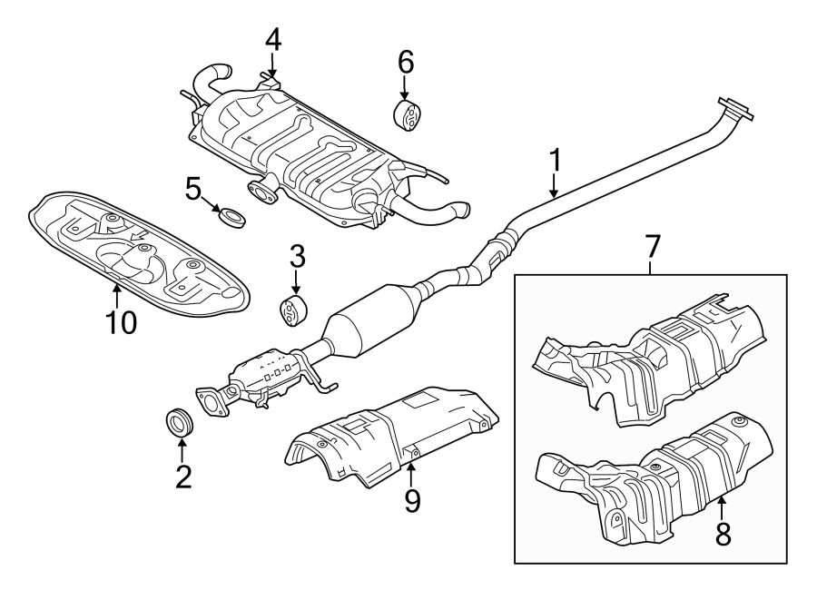 Diagram EXHAUST SYSTEM. EXHAUST COMPONENTS. for your Mazda 3  