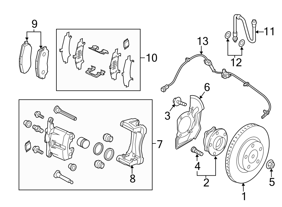 Diagram FRONT SUSPENSION. BRAKE COMPONENTS. for your 2019 Mazda CX-5  Signature Sport Utility 