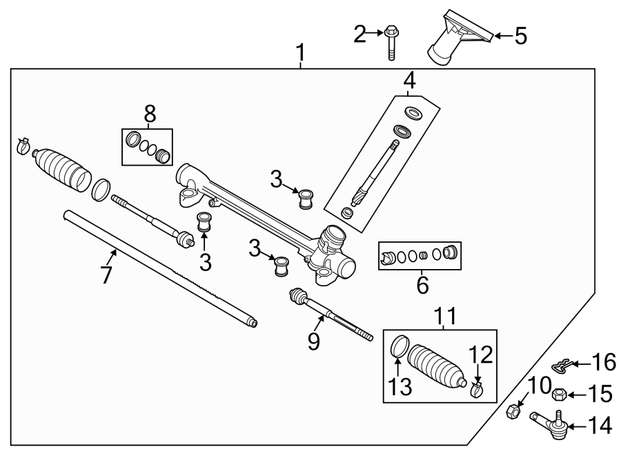 Diagram STEERING GEAR & LINKAGE. for your 2016 Mazda 3  Touring Sedan 