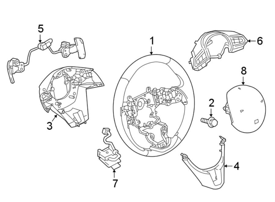 Diagram STEERING WHEEL & TRIM. for your Mazda