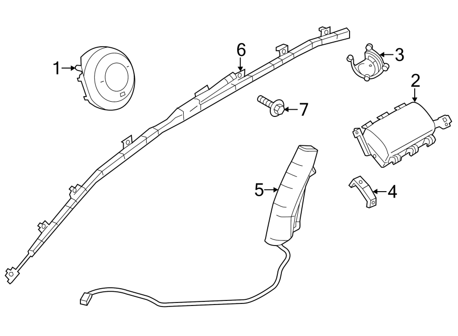 Diagram RESTRAINT SYSTEMS. AIR BAG COMPONENTS. for your Mazda