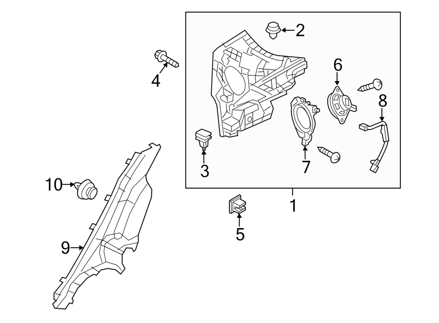 Diagram QUARTER PANEL. INTERIOR TRIM. for your Mazda