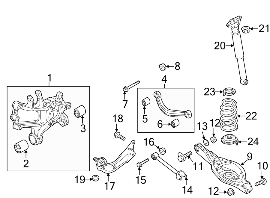 Diagram REAR SUSPENSION. SUSPENSION COMPONENTS. for your 2021 Mazda CX-5   