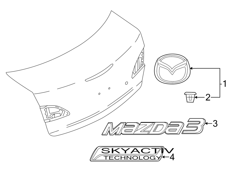 Diagram TRUNK LID. EXTERIOR TRIM. for your 2023 Mazda MX-5 Miata   