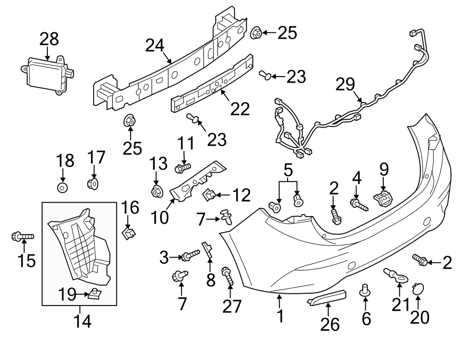 Diagram REAR BUMPER. BUMPER & COMPONENTS. for your 2008 Mazda 6   