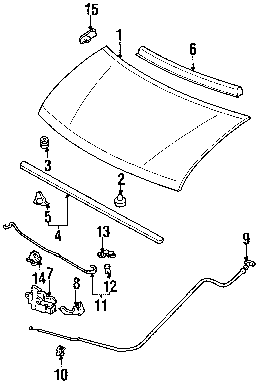 Diagram HOOD & COMPONENTS. for your 2022 Mazda MX-5 Miata 2.0L SKYACTIV M/T RF Grand Touring Convertible 