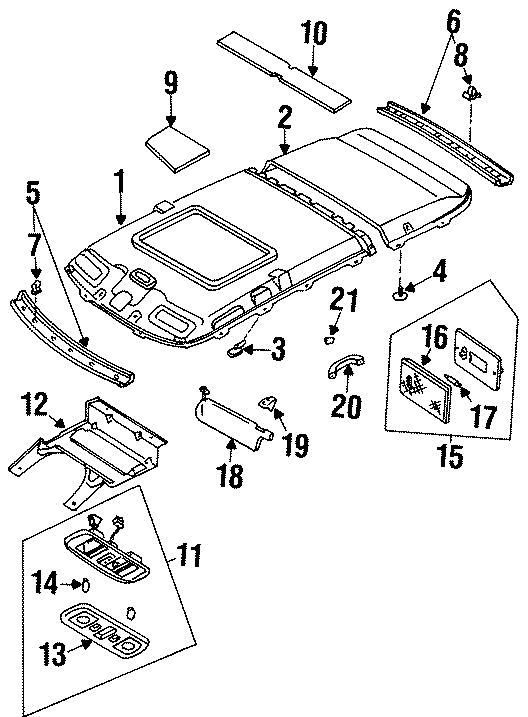 Diagram INTERIOR TRIM. for your 2000 Mazda B4000   