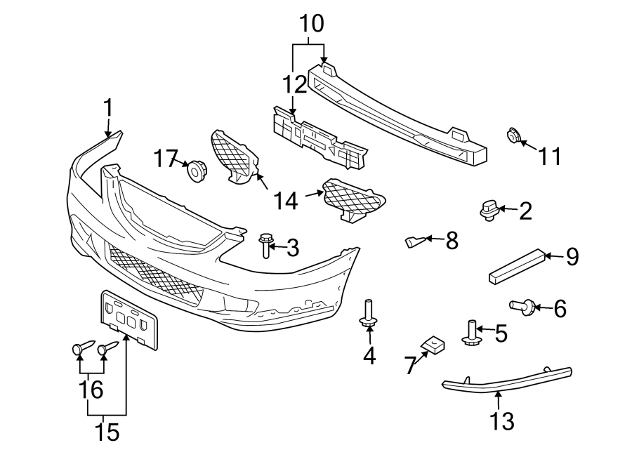 Diagram FRONT BUMPER. BUMPER & COMPONENTS. for your 2012 Mazda MX-5 Miata  Touring Convertible 