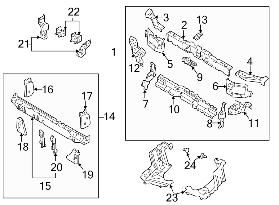 Diagram RADIATOR SUPPORT. for your 2018 Mazda CX-5   