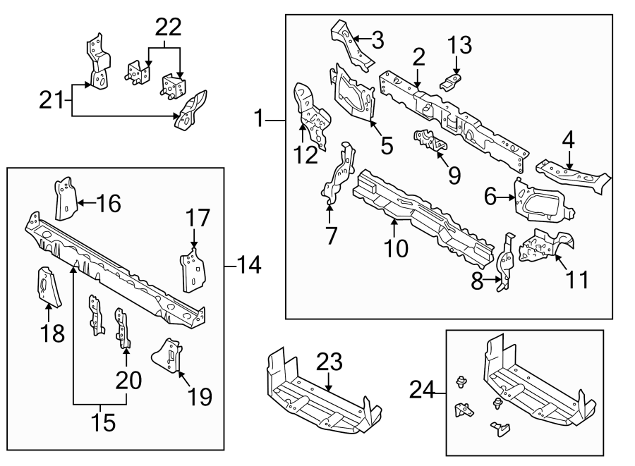 Diagram RADIATOR SUPPORT. for your 2019 Mazda CX-5 2.5L SKYACTIV A/T AWD Touring Sport Utility 